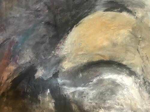 Midnight Crescent Moon Oceanic Wave von Rebecca Both, Malerei kaufen auf Singulart