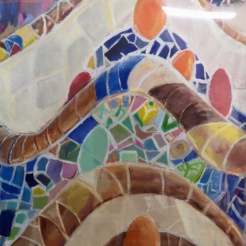 Infància al Parc Güell. par ISABEL RIU MARTÍ, Peinture en vente sur Singulart