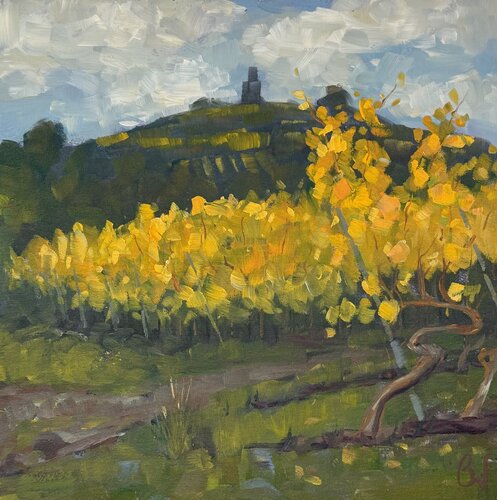 “Where the Vines Turn Gold” by Bernd Weber, Painting for Sale on Singulart