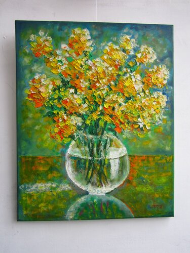 Blumenstrauß   223 by Michael Pletinski, Painting for Sale on Singulart