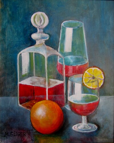 Rotwein und Orange 206 di Michael Pletinski, Pittura in vendita su Singulart