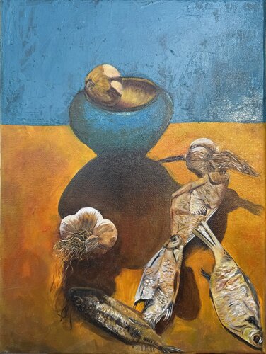 Blue Bowl van Rubi Javier, Schilderij te koop op Singulart