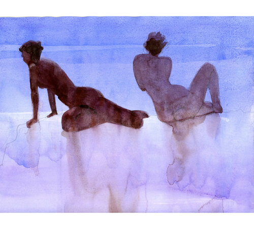 Blue Bathers by Bruce Rauffenbart, Painting for Sale on Singulart