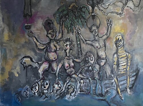 Party on the boat von Wojciech Kubaty, Malerei kaufen auf Singulart