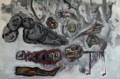 Gaza Strip. Watching the killing van Wojciech Kubaty, Schilderij te koop op Singulart