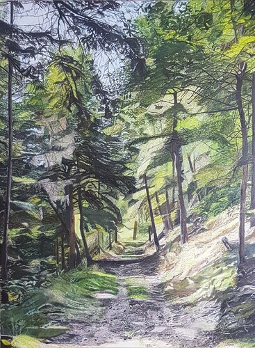 Invitation à la promenade van Mollier-Rousseau Sophie, Schilderij te koop op Singulart