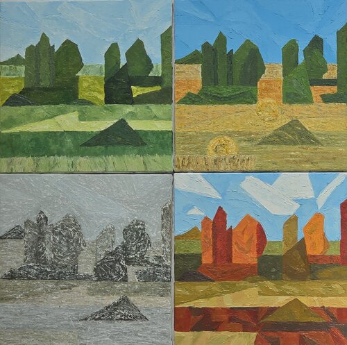 Les quatre saisons by Mollier-Rousseau Sophie, Painting for Sale on Singulart