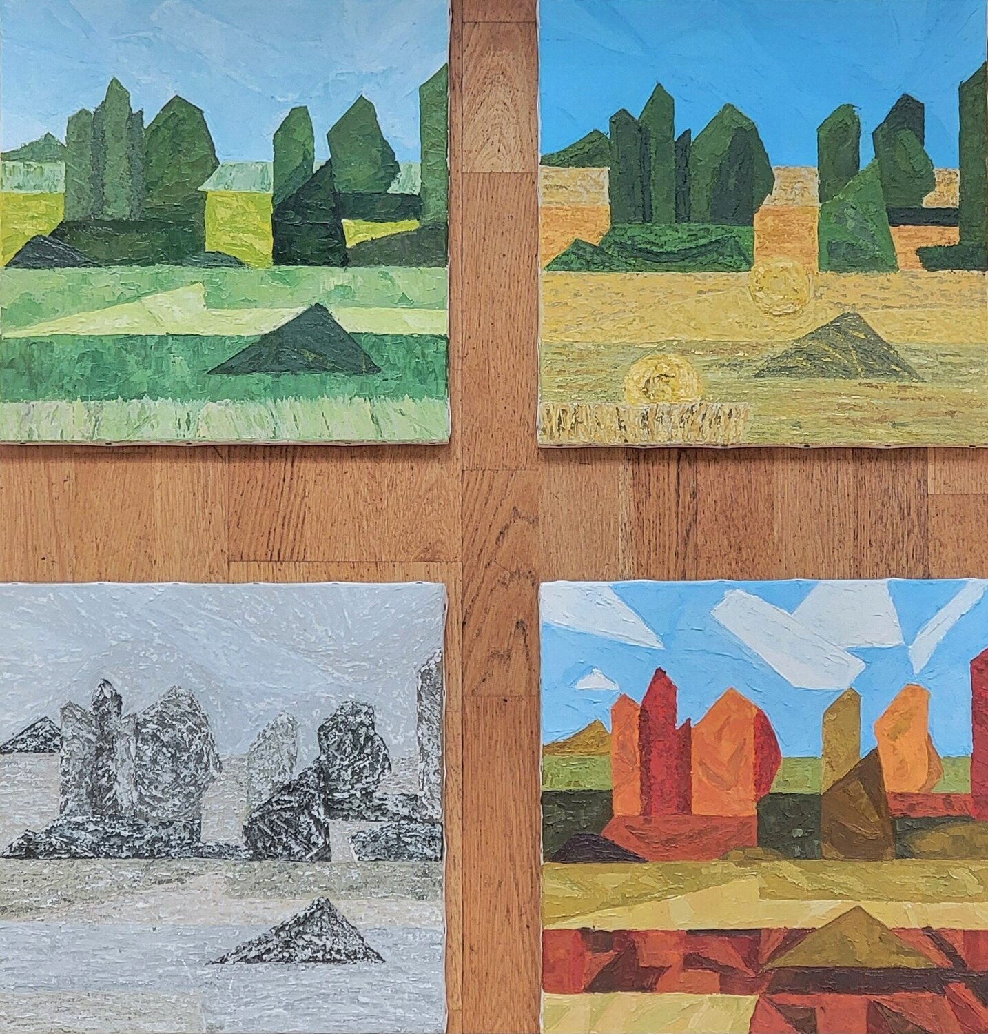 Les quatre saisons Mollier-Rousseau Sophie Peinture originale à vendre