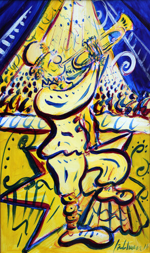 trombettista by franco baldassarre, Painting for Sale on Singulart