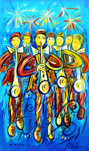 Musicanti van franco baldassarre, Schilderij te koop op Singulart