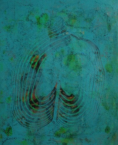 Acrylic Monotype Seated Woman di Judith Dupree Beale, Opera su carta in vendita su Singulart