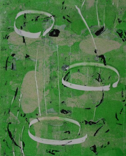 Acrylic Monotype Three Rings par Judith Dupree Beale, Œuvre sur papier en vente sur Singulart