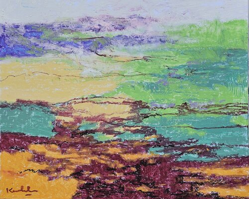 Paddy fields in passing van Kushlani Jayasinha, Schilderij te koop op Singulart