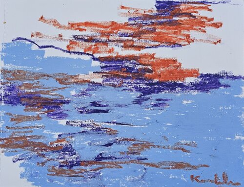 Monks descending from the sky van Kushlani Jayasinha, Schilderij te koop op Singulart