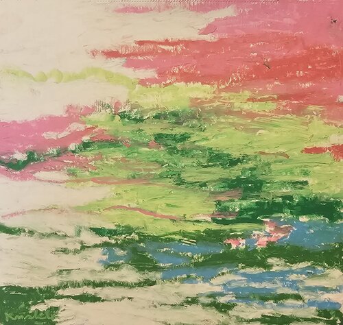 village on the banks di Kushlani Jayasinha, Pittura in vendita su Singulart