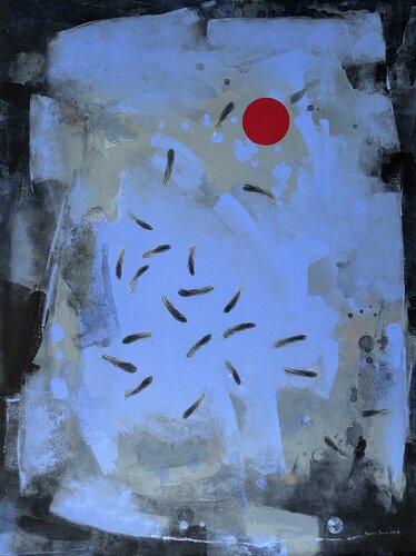 THE BLUE SKY THE ENDEAVOURS TO BE FREE FROM DARKNESS’S CAPTIVITY by Aysenur Saral, 회화 for Sale on Singulart