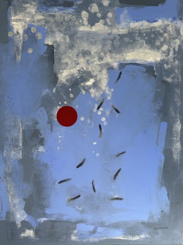 THE BLUE SKI I by Aysenur Saral, 회화 for Sale on Singulart