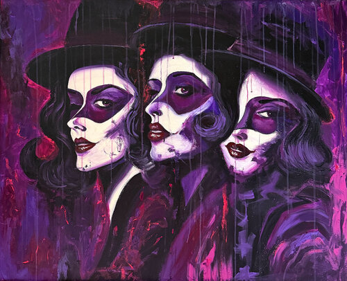 Nocturne in Violet Masks von Ira Payweather, Malerei kaufen auf Singulart