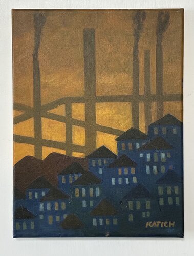 Steel Mill Town par George Katich, Peinture en vente sur Singulart