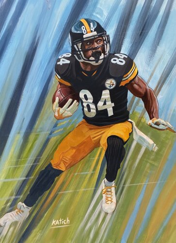 Antonio Brown, Wide Receiver, Pittsburgh Steelers di George Katich, Pittura in vendita su Singulart