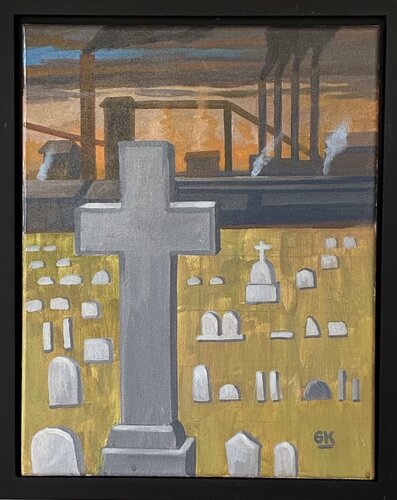 Cemetery Near the Mill van George Katich, Schilderij te koop op Singulart