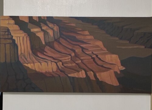 Morning light in the canyon par George Katich, Peinture en vente sur Singulart