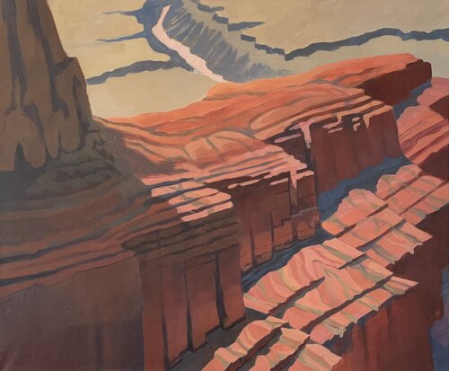 South Rim Rock formation par George Katich, Peinture en vente sur Singulart