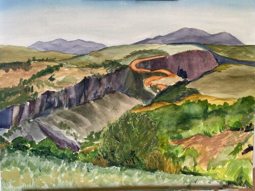 Remnant of the Winding John Dunne Stagecoach Trail von Carrie Kahn, Malerei kaufen auf Singulart