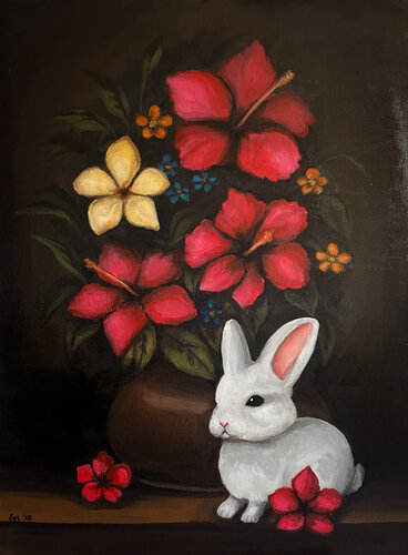 Stillness in Bloom van Lyz Dizon, Schilderij te koop op Singulart