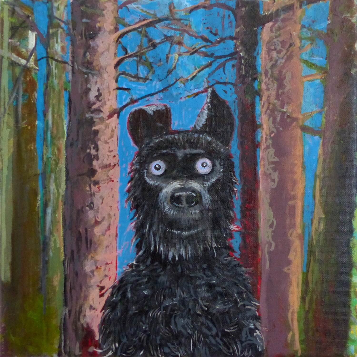 Unheimliche Begenung Sandra Fritz Original painting for sale