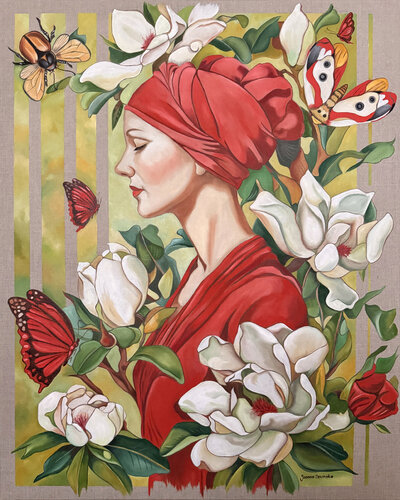 Whispers of butterflies de Joanna Szumska, Pintura a la venta en Singulart