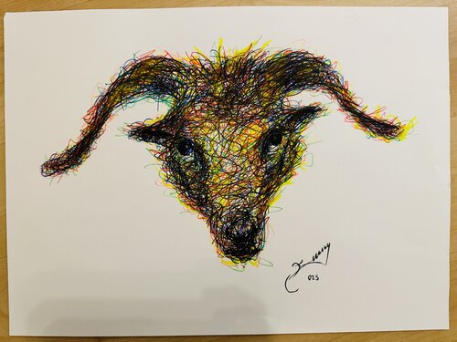 „ Chaos im Gleichgewicht“ van Erdal Sacan, Tekening te koop op Singulart