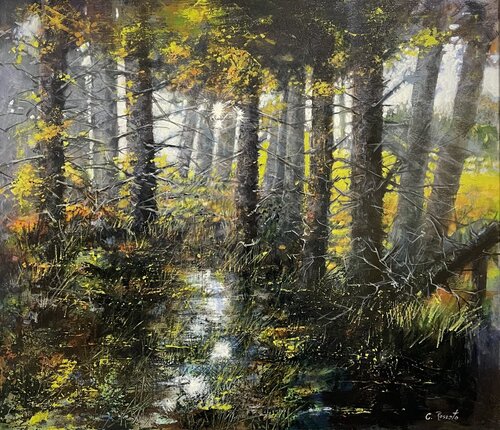 Nel bosco 2 par Claudino Rossato, Peinture en vente sur Singulart