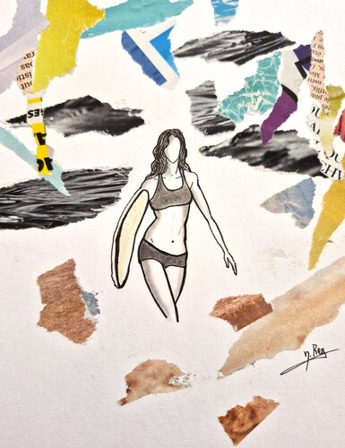 Hossegor di Nathalie REY, Opera su carta in vendita su Singulart