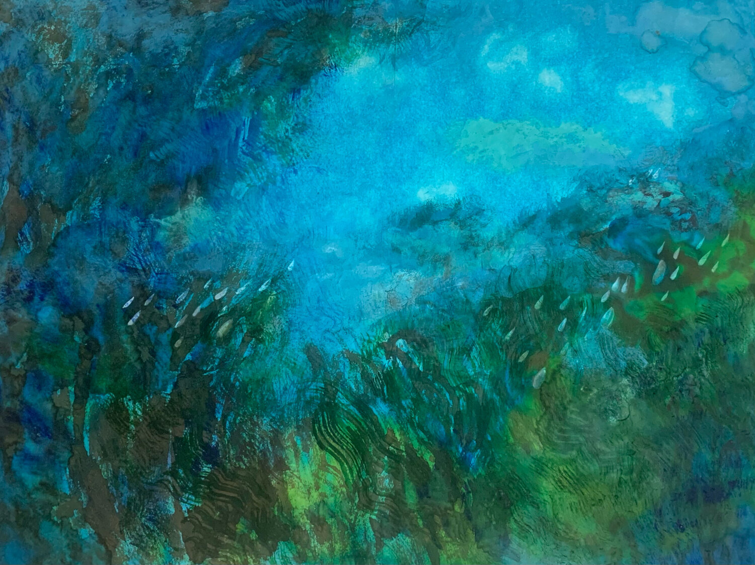 Inner Landscapes Blue Le Ha Originalgemälde zu verkaufen