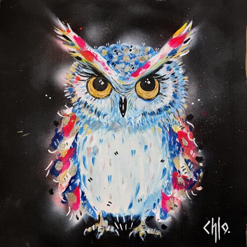 Hiboux di CHLO COLOR ART, Stampa in vendita su Singulart