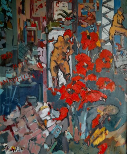 Red Hot Amadeus di Lynn Bushell, Pittura in vendita su Singulart