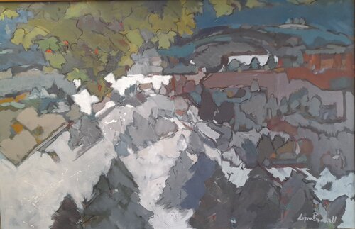 Isolated French Farmhouses under Snow de Lynn Bushell, Pintura a la venta en Singulart