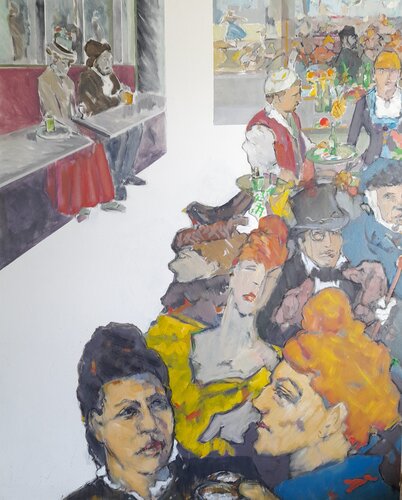 Friday Night at the Folies-Bergere di Lynn Bushell, Pittura in vendita su Singulart