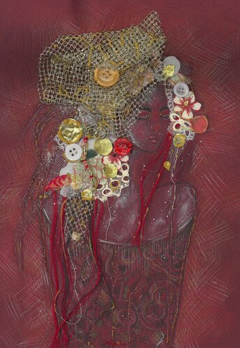 Red Lady by Alona Petliarska, Textile for Sale on Singulart