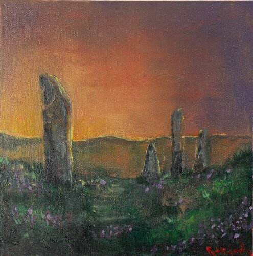 Sunset.Ring of Brodgar by Alona Petliarska, Painting for Sale on Singulart
