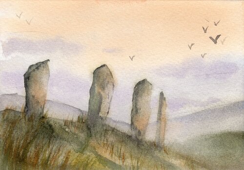 Ring of Brodgar par Alona Petliarska, Peinture en vente sur Singulart