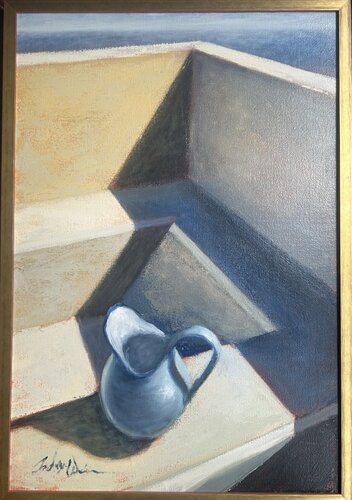 Terrace Bath with Pitcher de Andrew Weber, Pintura a la venta en Singulart