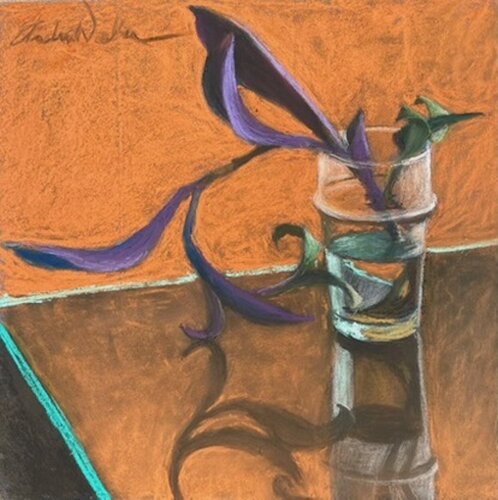 Still Life with Purple Heart in Glass van Andrew Weber, Schilderij te koop op Singulart