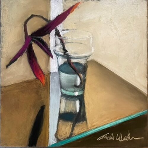 Still Life with Purple Heart in Glass 1 van Andrew Weber, Schilderij te koop op Singulart