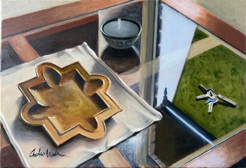 Reflection in Coffee Table par Andrew Weber, Peinture en vente sur Singulart