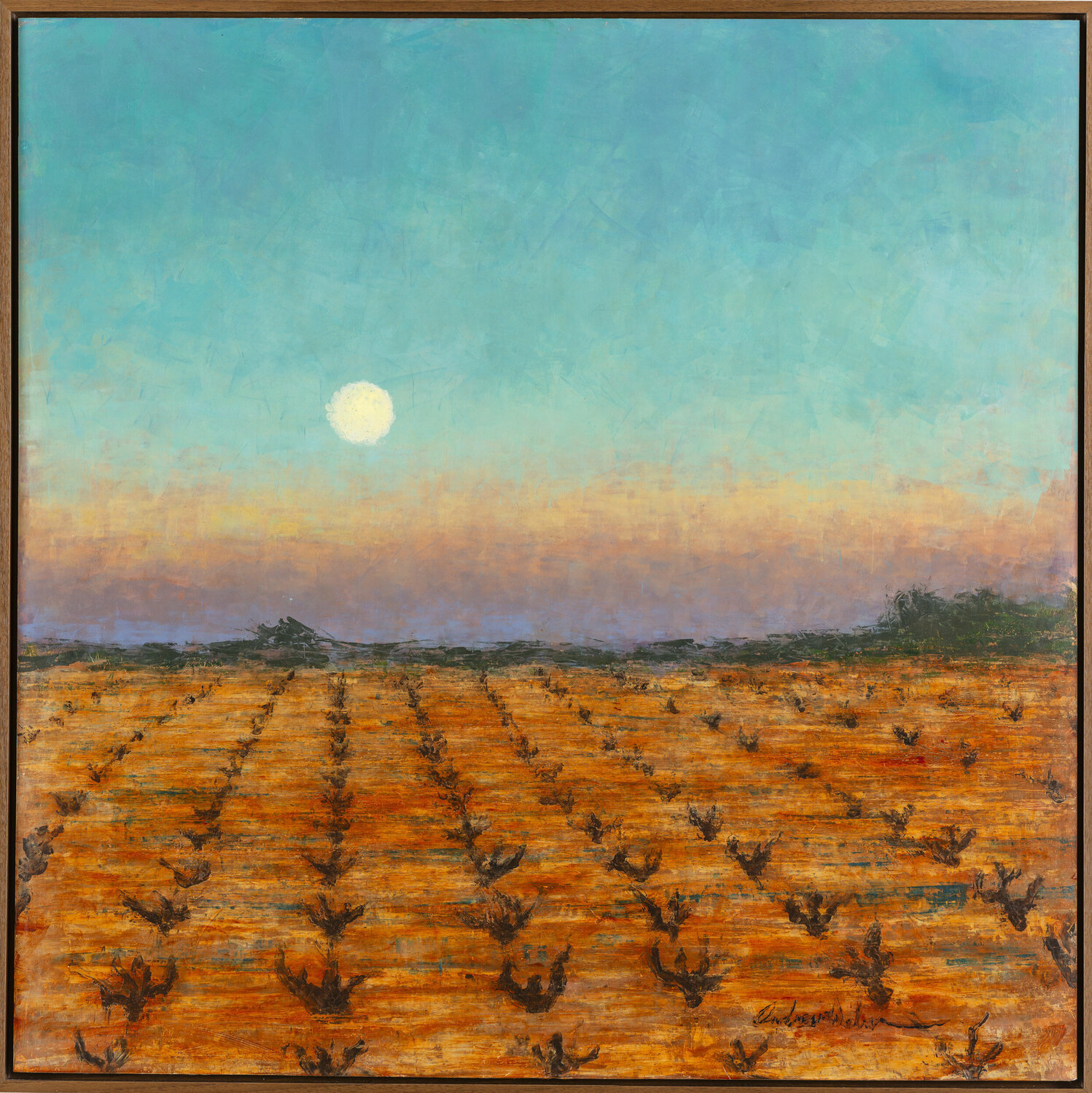 Vineyard Awaiting the Moon Andrew Weber Original painting for sale