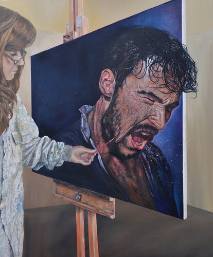 THE POWER BEHIND THE BRUSH di Janice Lightowler, Pittura in vendita su Singulart