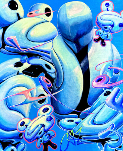 Mr.Alphapet 一粘発起（Ichinen-hokki） de Yumi Asaba, Pintura a la venta en Singulart