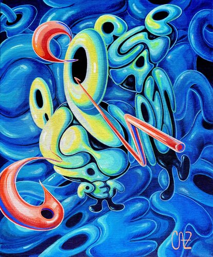 Mr.Alphabet 陰と陽 （In to Yo） de Yumi Asaba, Pintura a la venta en Singulart